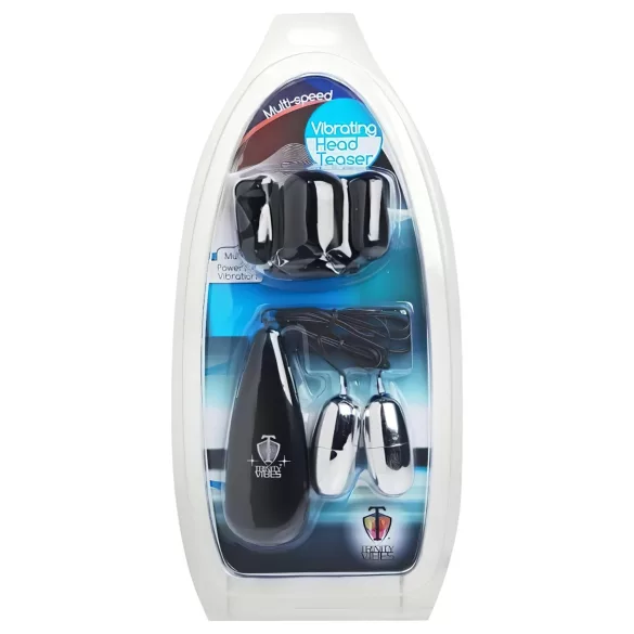 XR Brands - Trinity - kahe munaga peavibraator (must-hõbe)