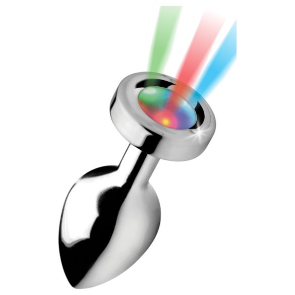 Booty Sparks - valgusega anaaltapp - keskmine - hõbedane