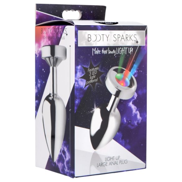 Booty Sparks - helendav anaalpistik - suur - hõbedane