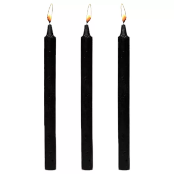 Dark Dippers Fetish - parafiinist kehamassaažiküünalde komplekt (must, 3 tk)