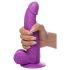 XR Brands POP - iminapaga, munanditega dildo - 19 cm (lilla)
