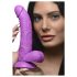 XR Brands POP - iminapaga, munanditega dildo - 19 cm (lilla)