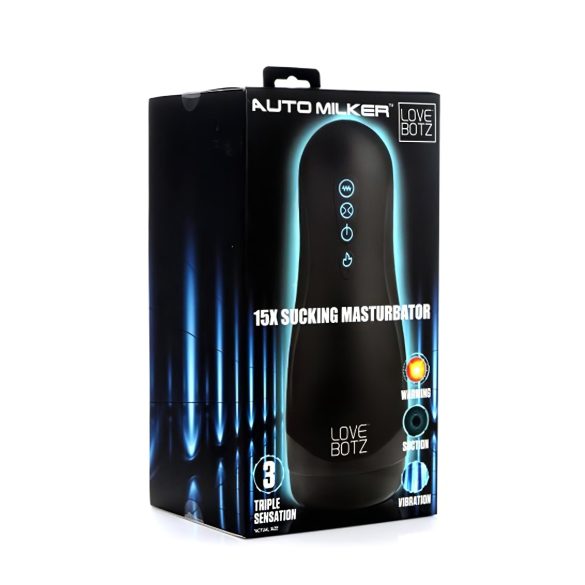 Lovebotz - automaatne masturbaator - veekindel imemis- ja vibreeriv - must