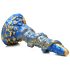 Creature Cocks Kraken - spiraalselt haarav dildo - 21 cm (kuld-sinine)