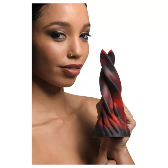 Creature Cocks Hell Kiss - keerdus silikoonist dildo - 19 cm - punane