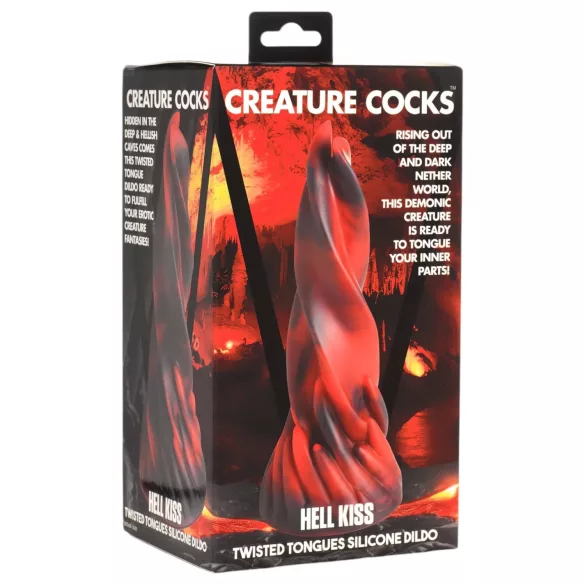 Creature Cocks Hell Kiss - keerdus silikoonist dildo - 19 cm - punane