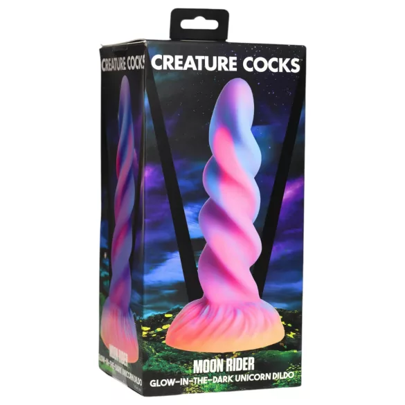 Creature Cocks Moon Rider - helendav ükssarviku dildos - lilla-roosa
