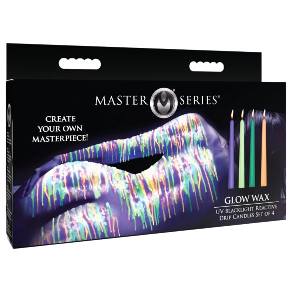 XR Brands - UV-reaktiivne BDSM kehaküünal - värviline (4 tk)