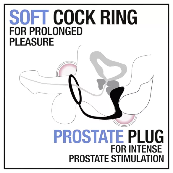 Anal Adventures Platinum - anaaldildo peenisekõruga - must