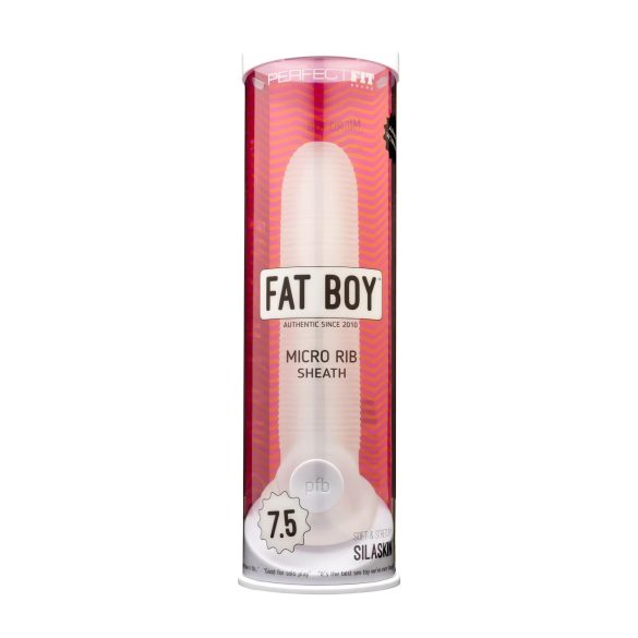Fat Boy Micro Ribbed - peenisehülss (19cm) - valge