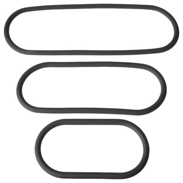 Perfect Fit Slim Wrap - õhuke peenisekese rõngaste komplekt - must (3 tk)