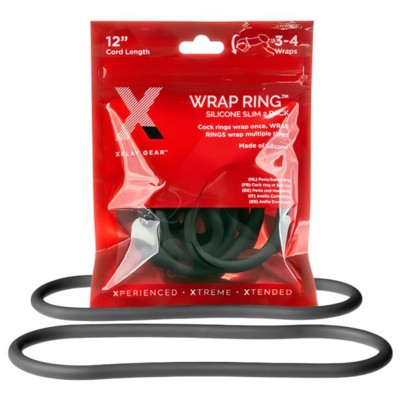 Perfect Fit Slim Wrap 12 - õhuke peenisrõngas - must (30cm)