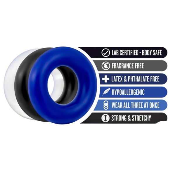 Stay Hard - peenisekasottide komplekt - 3 tk värviline