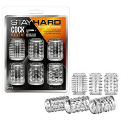 Stay Hard - peenisemansettide komplekt - läbipaistev (6 tk)