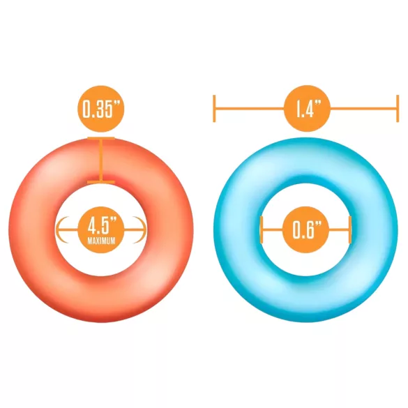 King of the Ring - peeniseringide komplekt - värviline (6 tk)