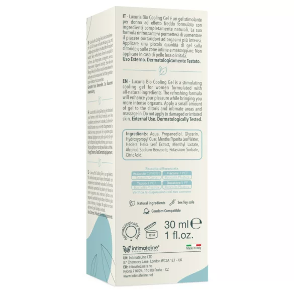 Intimateline Luxuria BIO - jahutav erutav geel naistele (30 ml)