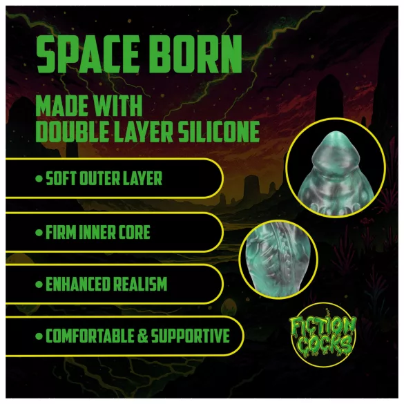 Ouch! Space Born - silikoonist anaalpunn (roheline-must)