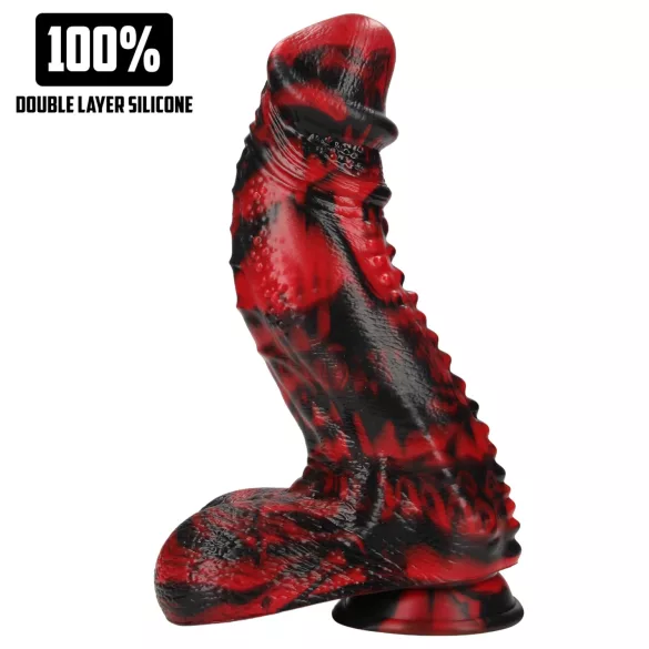 Ouch! Dark Lycan Spawn - silikoonfantaasiadildo (punane-must)