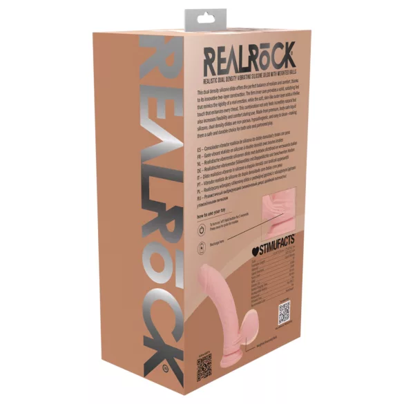 RealRock - topelttihedusega naturaalne vibraator (nahavärvi) - 18 cm