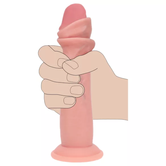 RealRock - topelttihe realistlik dildo (naha toon) - 15,5 cm