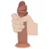 RealRock - topelttihedusega naturaalne dildo (päevitunud) - 15,5 cm