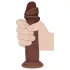 RealRock - topelttihe realistlik dildo (pruun) - 18,5 cm