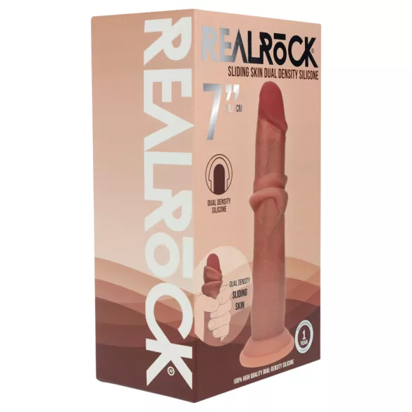RealRock - topelttihedusega elutruu dildomassaaž (päevitunud) - 18,5 cm