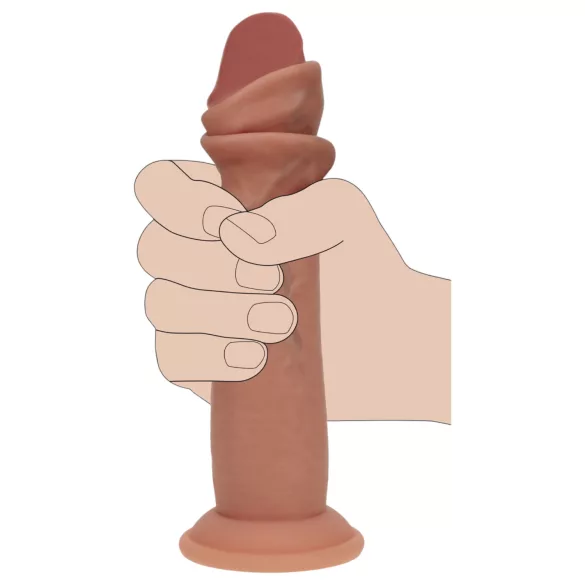 RealRock - topelttihedusega elutruu dildomassaaž (päevitunud) - 18,5 cm