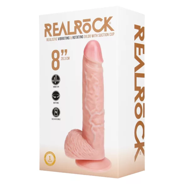 RealRock - pöörlev vibraator (naturaalne, 20,5 cm)
