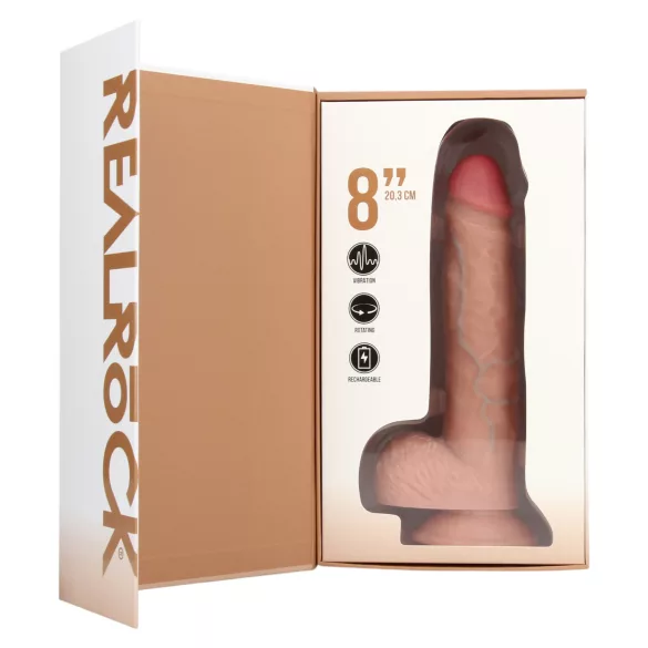 RealRock - pöörlev vibraator (naturaalne, 20,5 cm)