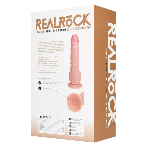 RealRock - pöörlev vibraator (naturaalne, 20,5 cm)