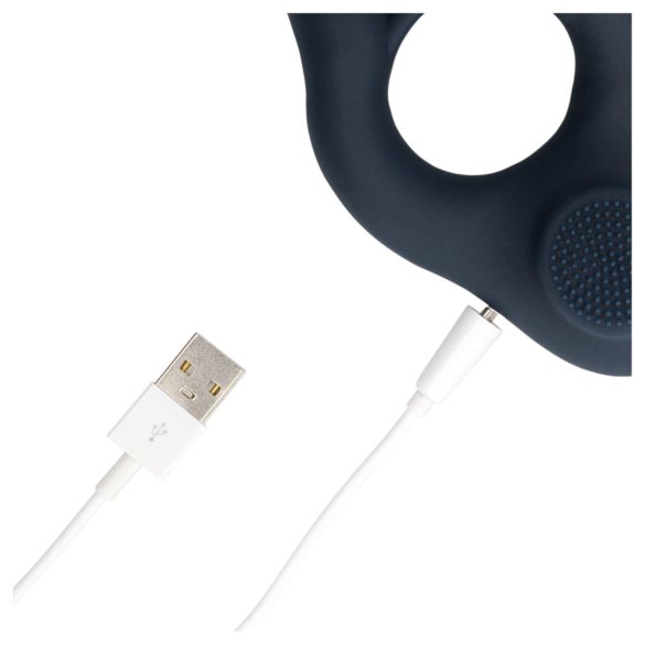 Loveline - vibreeriv peeniserõngas kliitoristimulaatoriga - hall