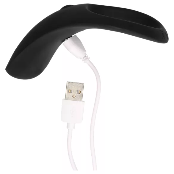 Loveline - vibraatoriga peenis- ja munandirõngas - akuga - must