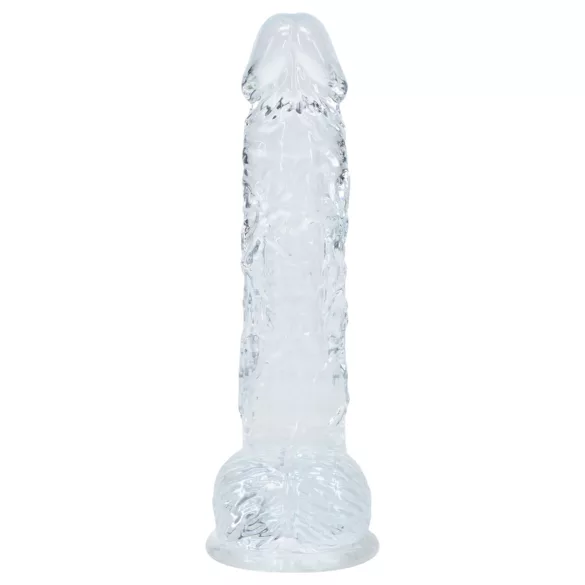 RealRock - elutru dildo munanditega (läbipaistev) - 12,7 cm