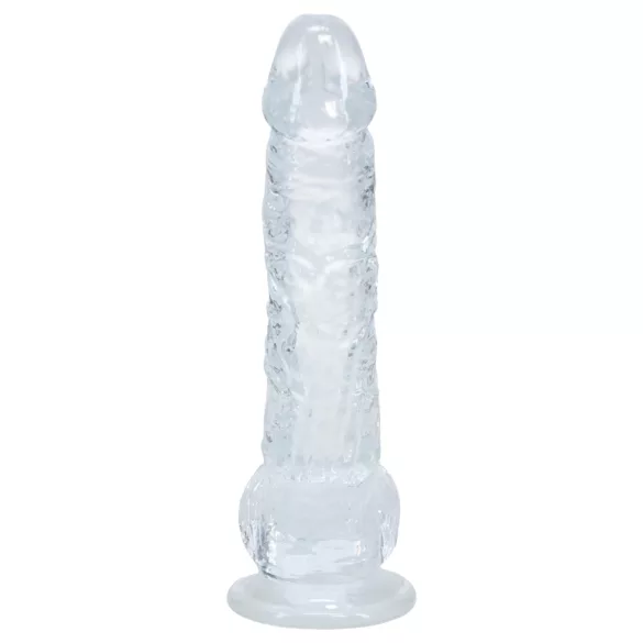 RealRock - elutru dildo munanditega (läbipaistev) - 12,7 cm