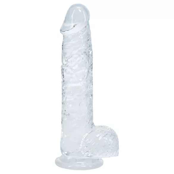 RealRock - elutru dildo munanditega (läbipaistev) - 12,7 cm