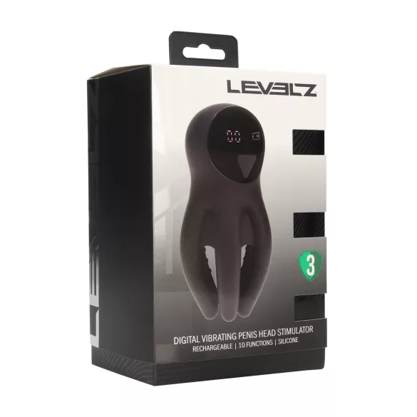 Levelz - digitaalne peenisepea vibraator - must