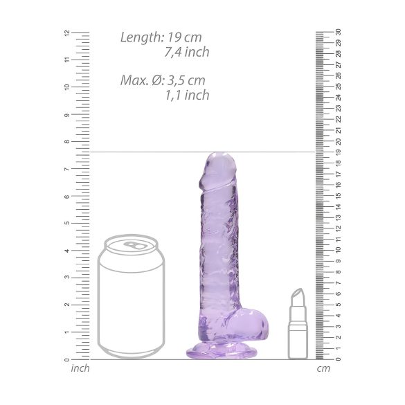 RealRock - realistlik läbipaistev dildo - lilla 17cm