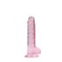 REALROCK - roosa läbipaistev elutruu dildo (17cm)