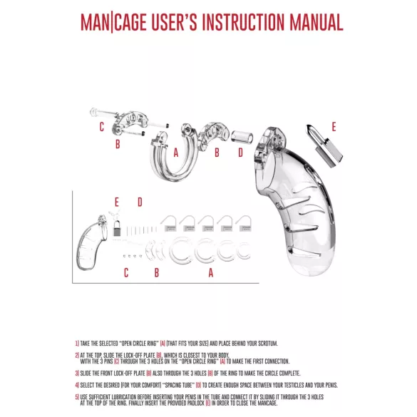 ManCage - Mudel 13 peenisepuur (läbipaistev) - 6,5 cm