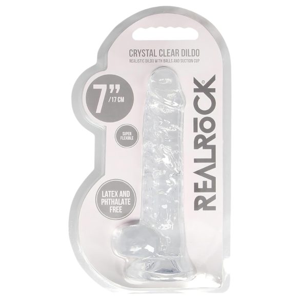 REALROCK - läbipaistev elutruu dildo - läbipaistev (17cm)