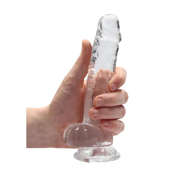 RealRock - realistlik läbipaistev dildō - läbipaistev 17cm