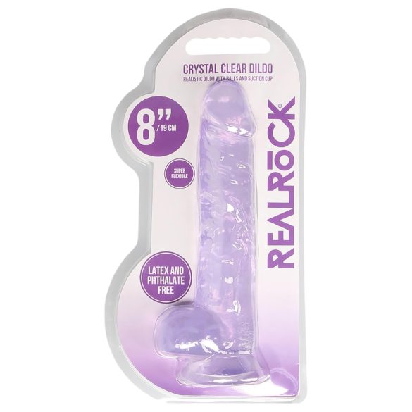 REALROCK - läbipaistev realistlik dildo - lilla (19cm)
