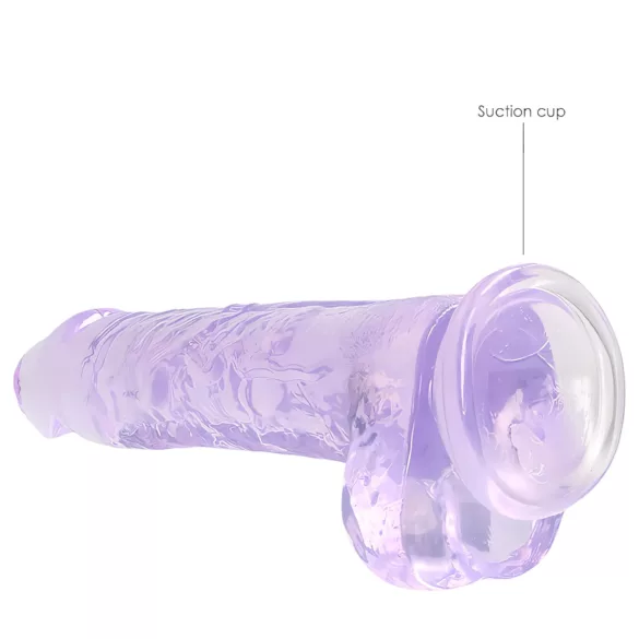 RealRock - realistlik läbipaistev dildo - lilla 19 cm