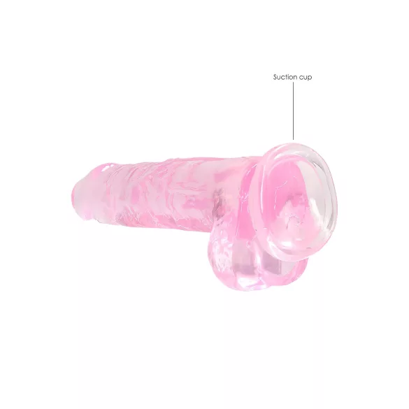 RealRock - realistlik dildoo läbipaistev roosa 19cm