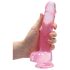 REALROCK - läbipaistev elutruu dildo - roosa (19 cm)