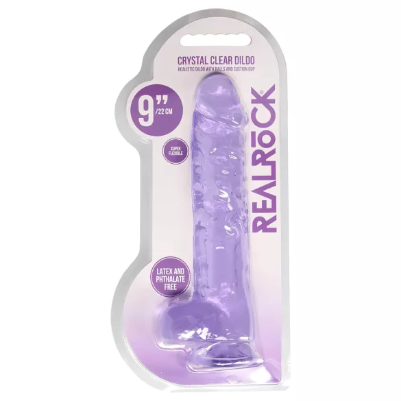 RealRock - realistlik läbipaistev dildo - lilla 22cm