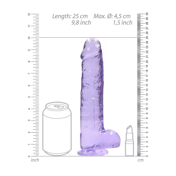 RealRock - realistlik läbipaistev dildo - lilla 22cm