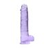 REALROCK - läbipaistev elutruu dildo - lilla (22cm)