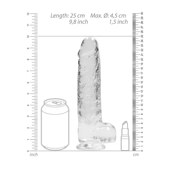 RealRock - realistlik dildot - läbipaistev 22cm